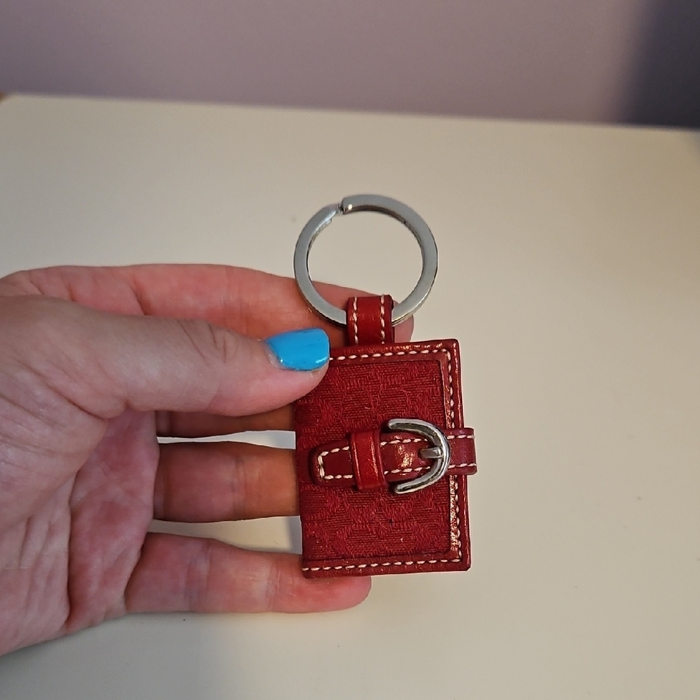 Red Leather Keychain with Buckle